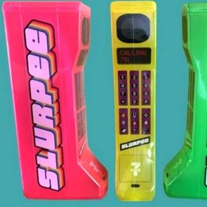 New UNOPENED Retro Pink Phone Cup & Straw Souvenir Limited Rare